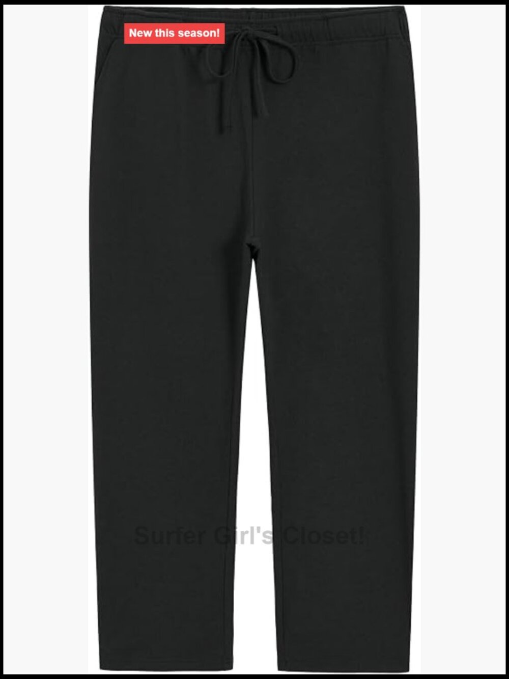 Plus Size Petite Cotton Pants with Pockets Straight Leg Elastic Waist